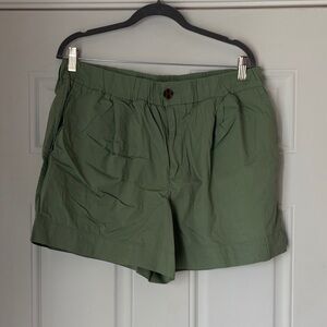 A New Day Women's High-Rise Poplin Shorts in olive green